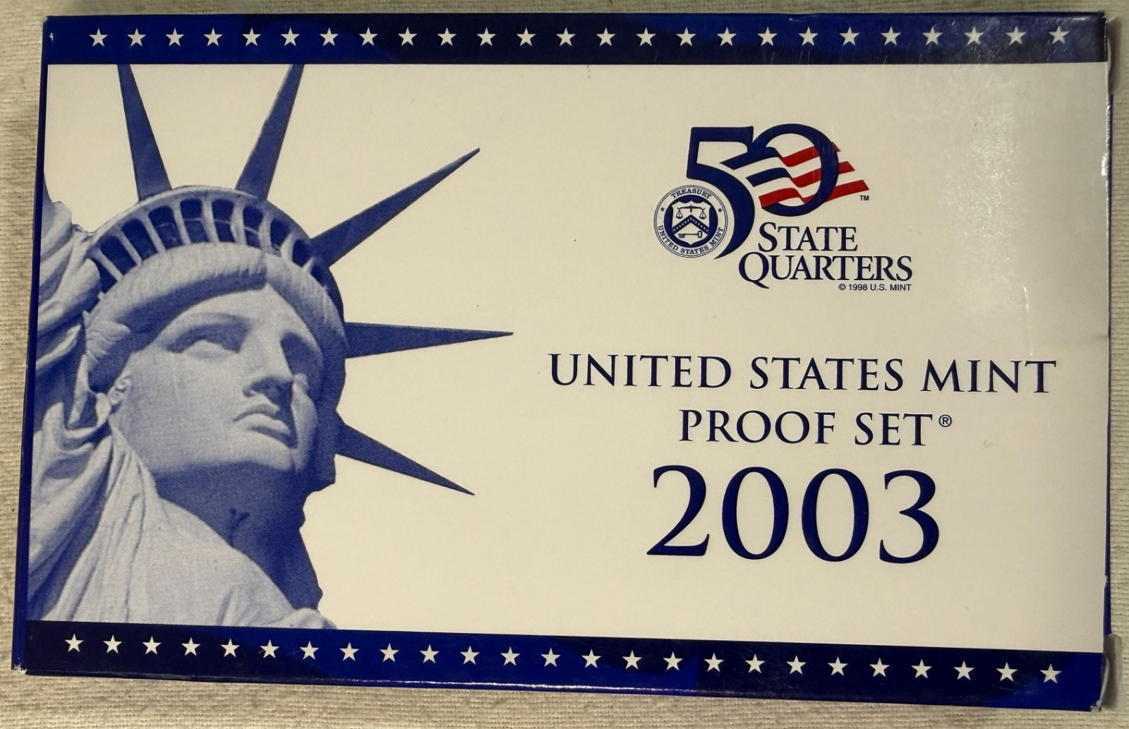 2003 US Mint Proof Set Complete OGP COA State Quarters Sacagawea Dollar