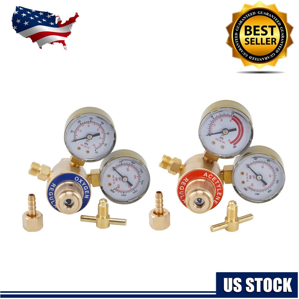 Solid Brass OXYGEN & ACETYLENE Regulators 4 Welding Fit Victor Gas Torch Cutting