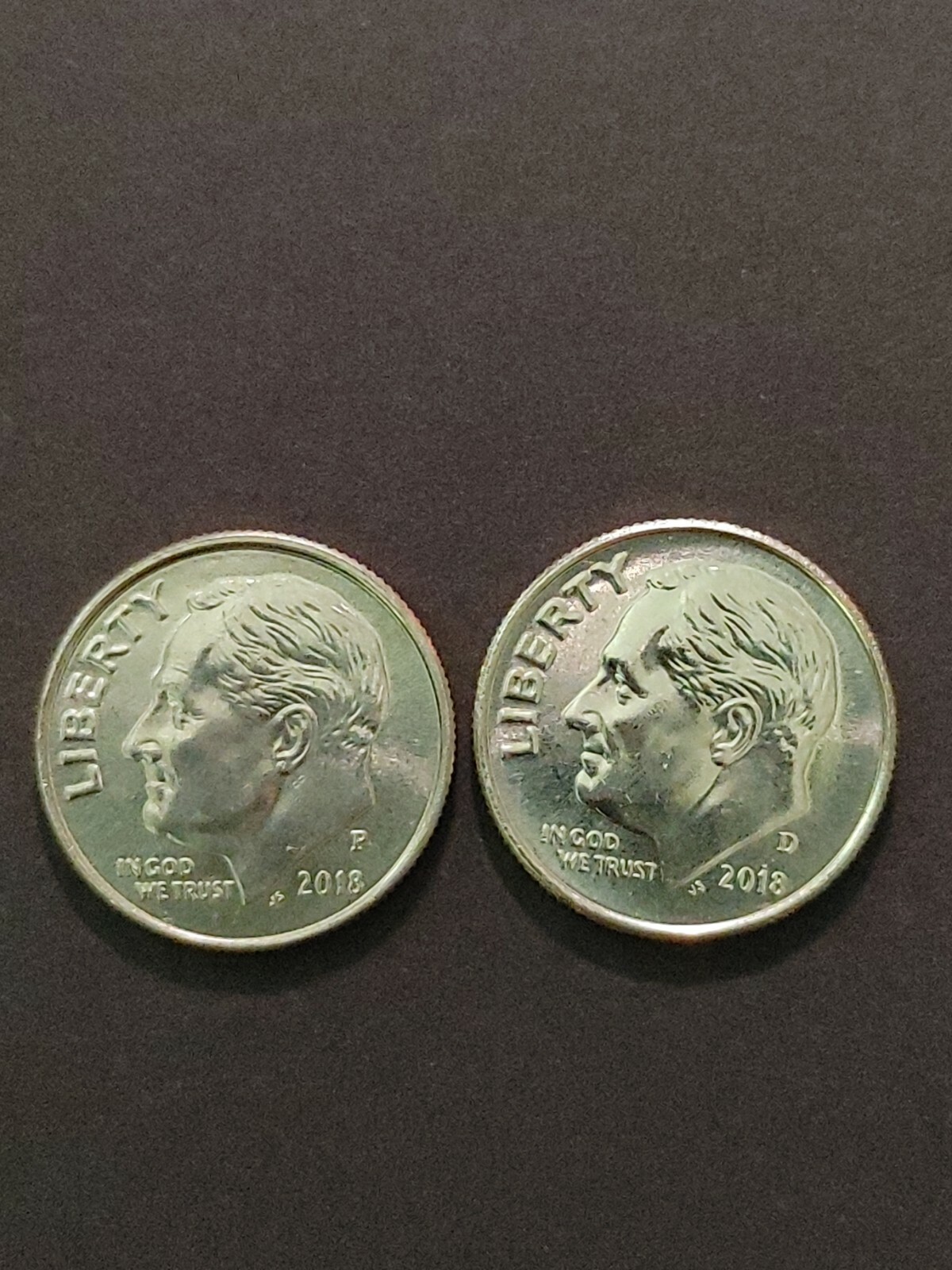 (2 Coins) New 2018 P&D Roosevelt Dimes 10 Cents from BU Bank Rolls