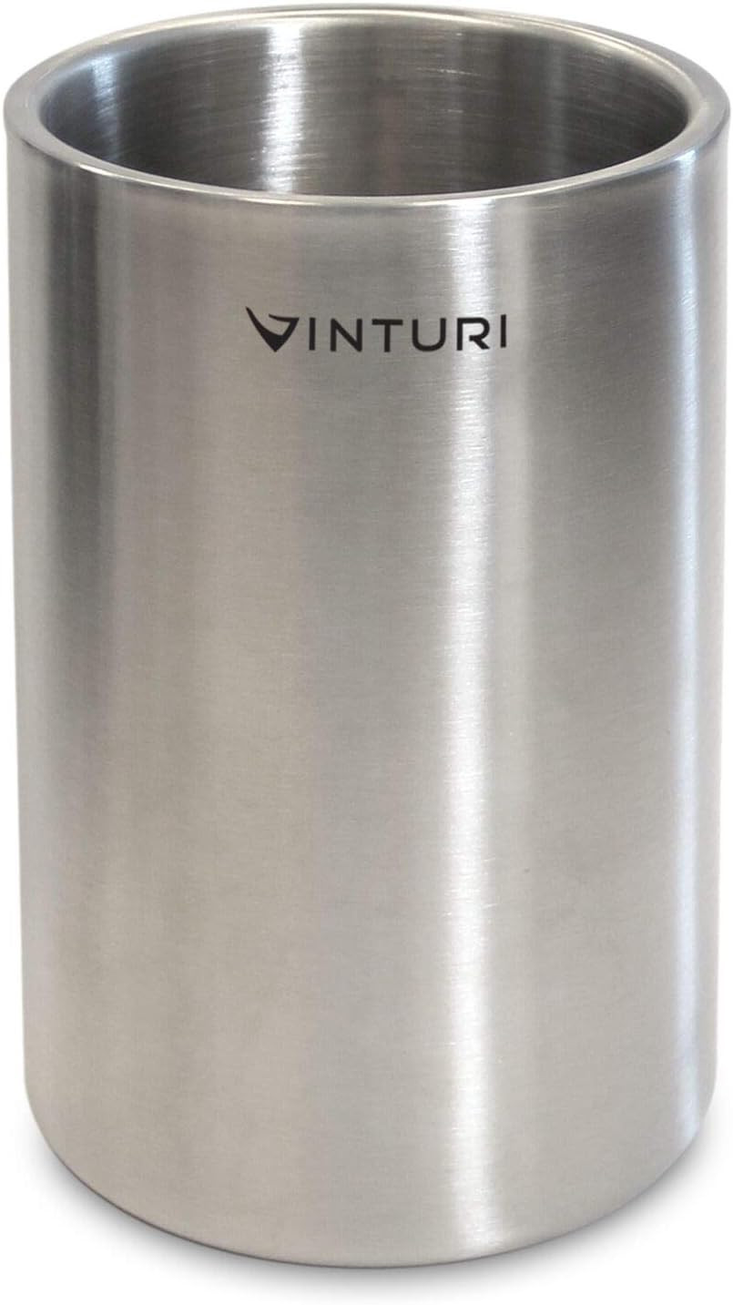 V9073 Stainless Steel Double Walled Wine and Champagne Cooler No Ice Required, S
