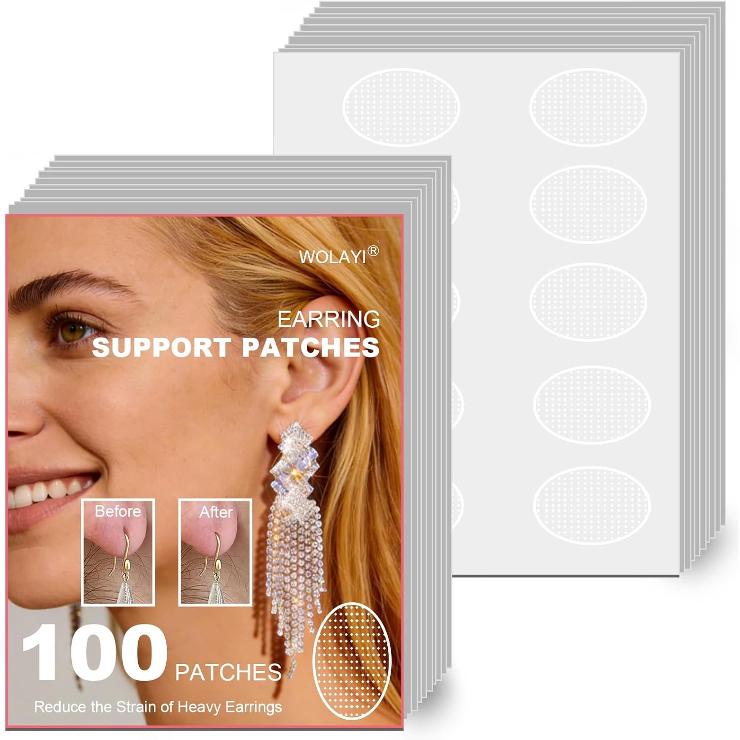 Earring Backs for Droopy Ears, Clear Earring Support Patches, Ear Lobe Support P