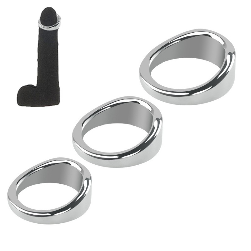 3 Size Stainless Steel Metal Penis Stretcher Ball Scrotum Enhancer Ring for Male