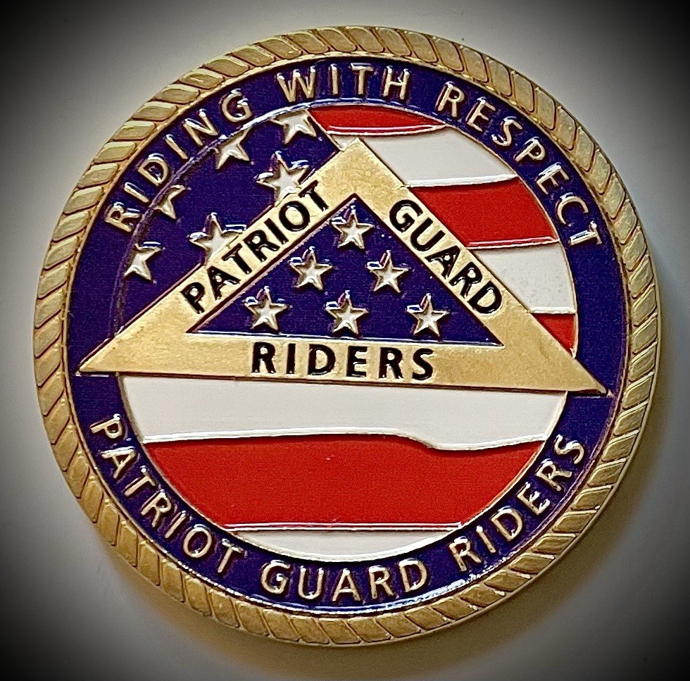 Kentucky Patriot Guard Riders Challenge Coin-Gold Colored-Eagle-Flag-3D