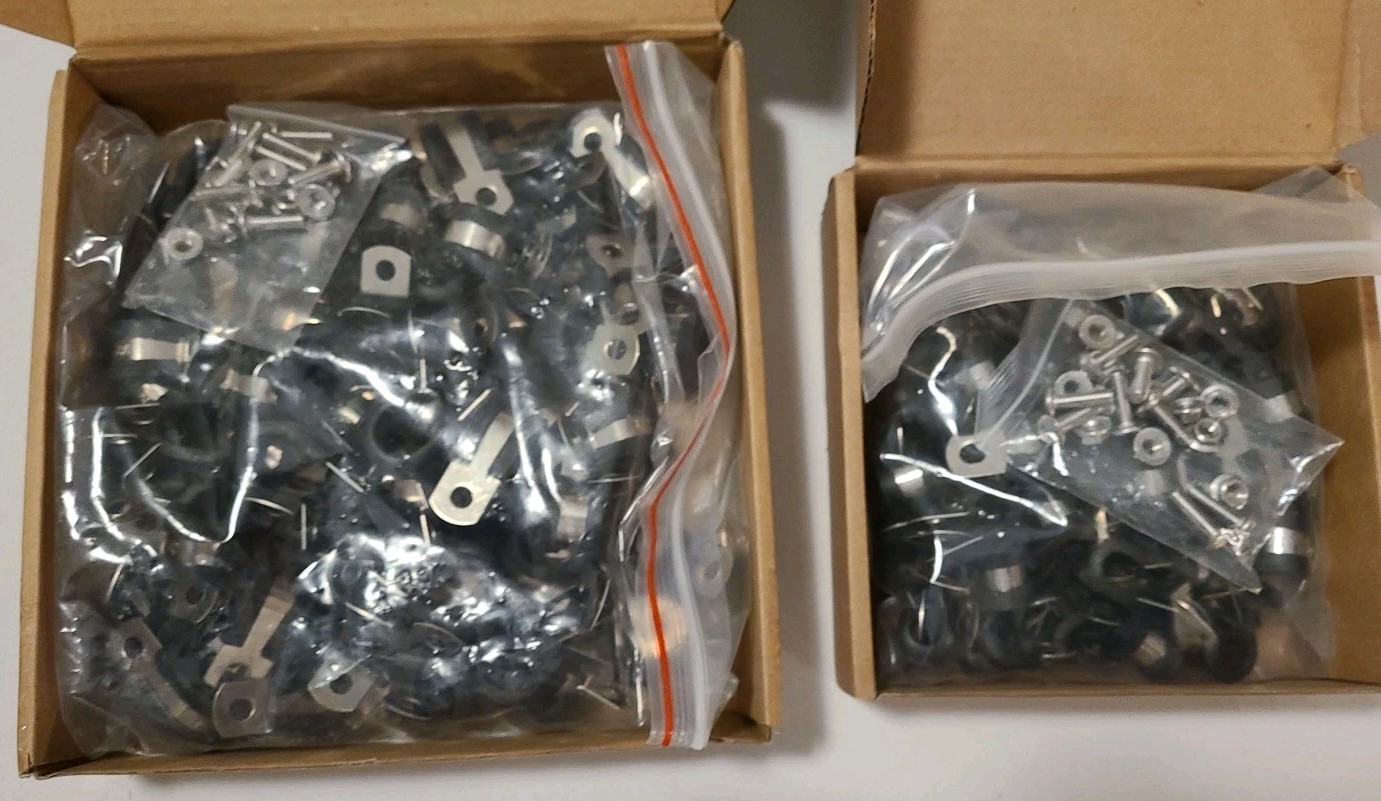 1/2 inch & 5/16 inch Cable Clamps Black Plastic Nylon UV Resistant Automotive