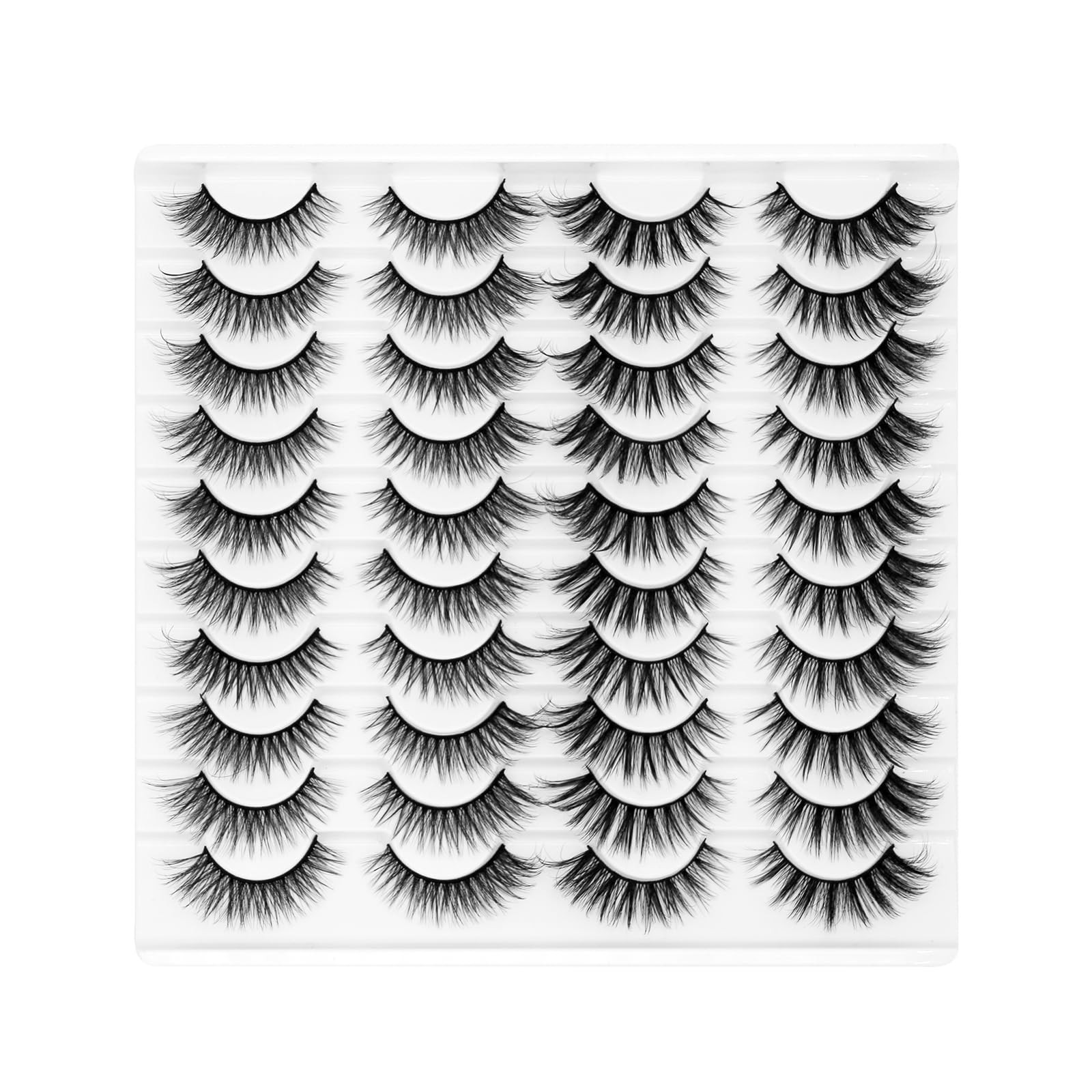 Eyelashes Lashes False Pestañas 20 pair (Pack of 1), Black