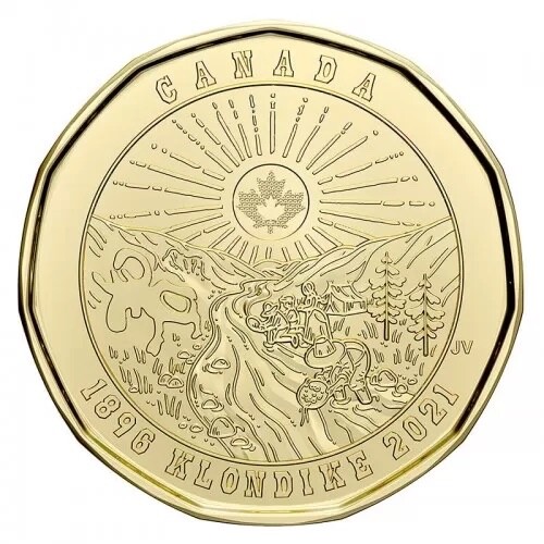 2021 Canada Klondike Gold Rush 125th Anniversary $1 Loonie from Mint Roll - BU