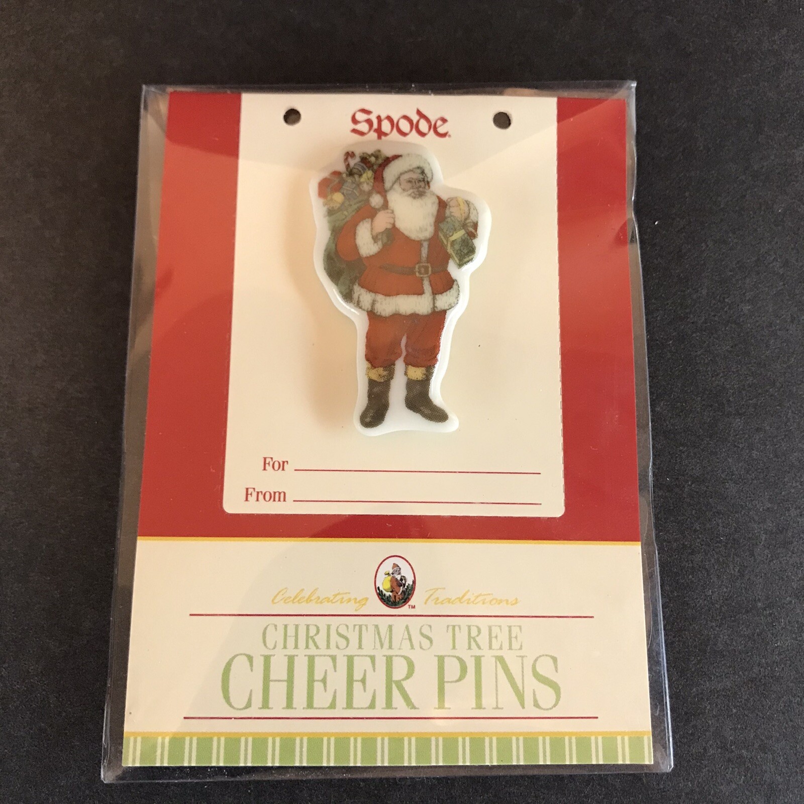 Spode Christmas Tree Cheer American Santa Pin 2004
