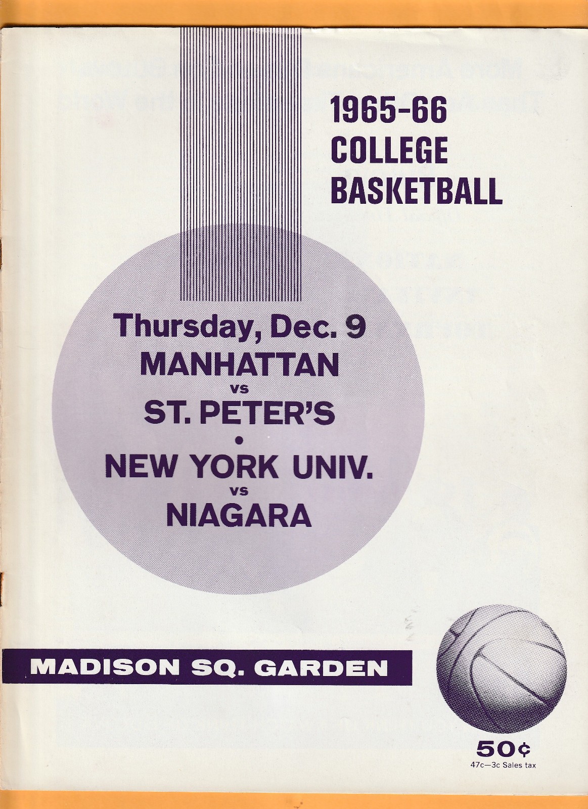 1965 Manny Leaks Niagara Manhattan Jaspers St. Peter's Basketball Program