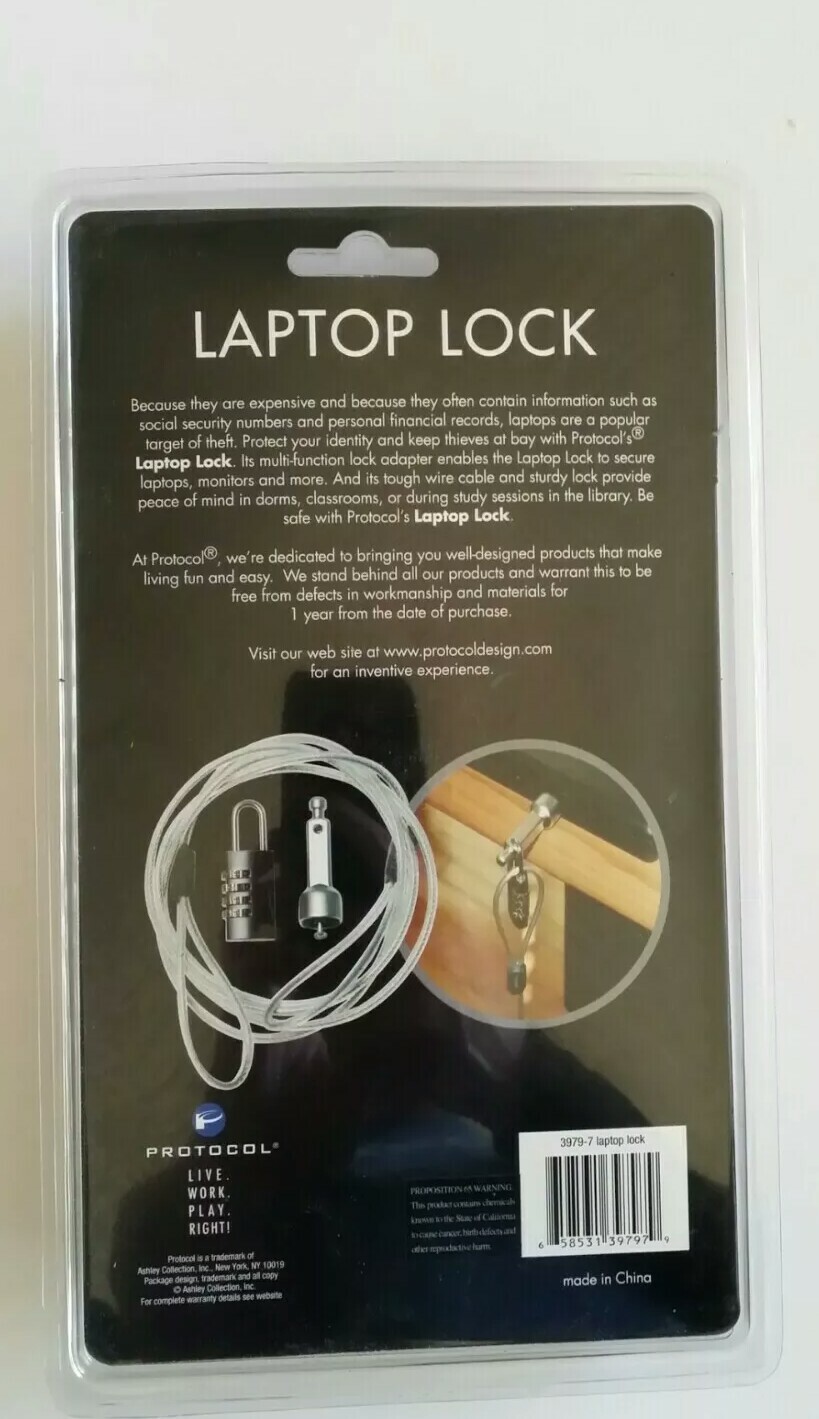 New Protocol Secure Laptop Cable Selectable Combination Lock Anti-Theft