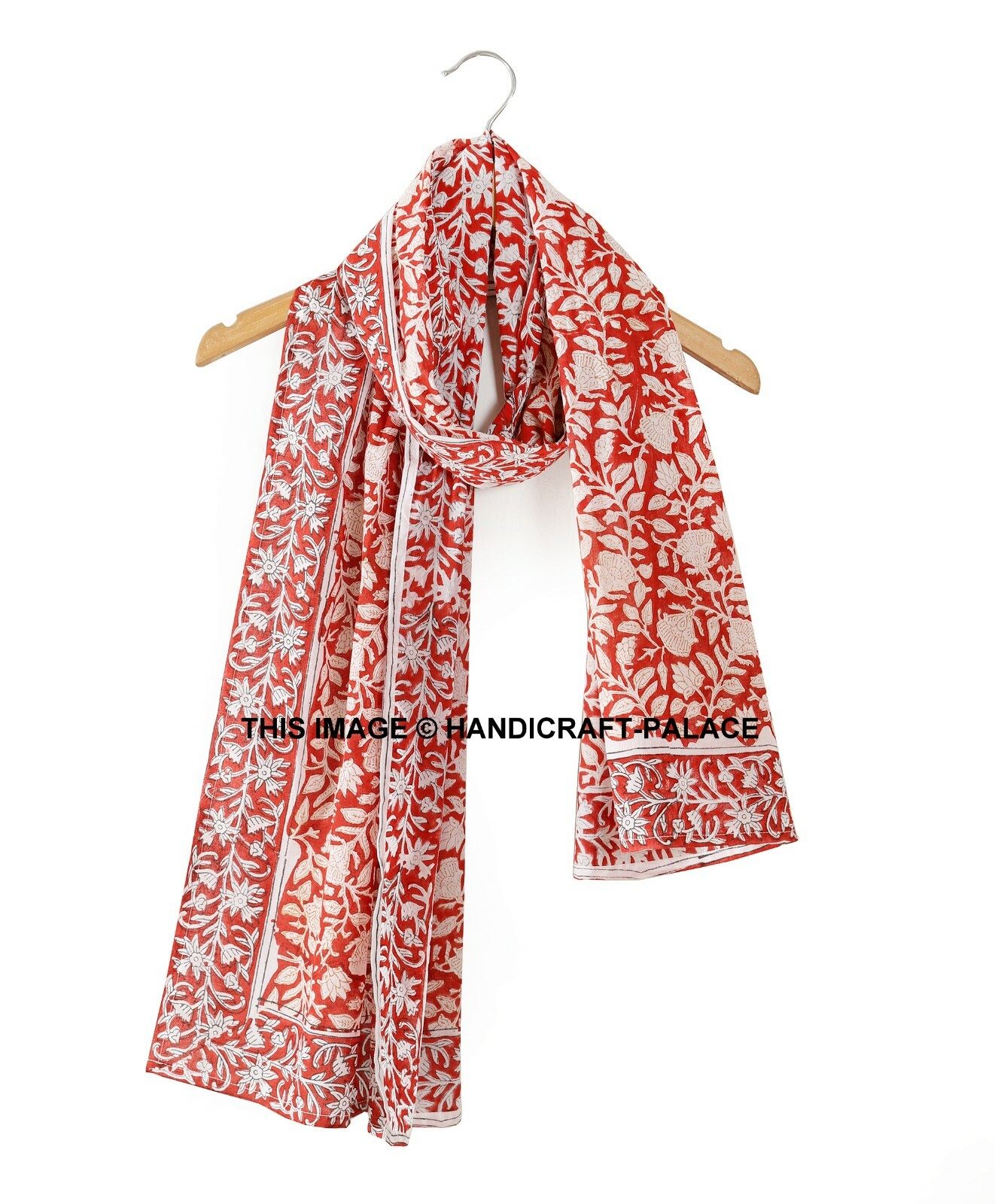 Hand Block Print Women Long Dupatta Sarong Stole Scarf Cotton Indian Fabric New