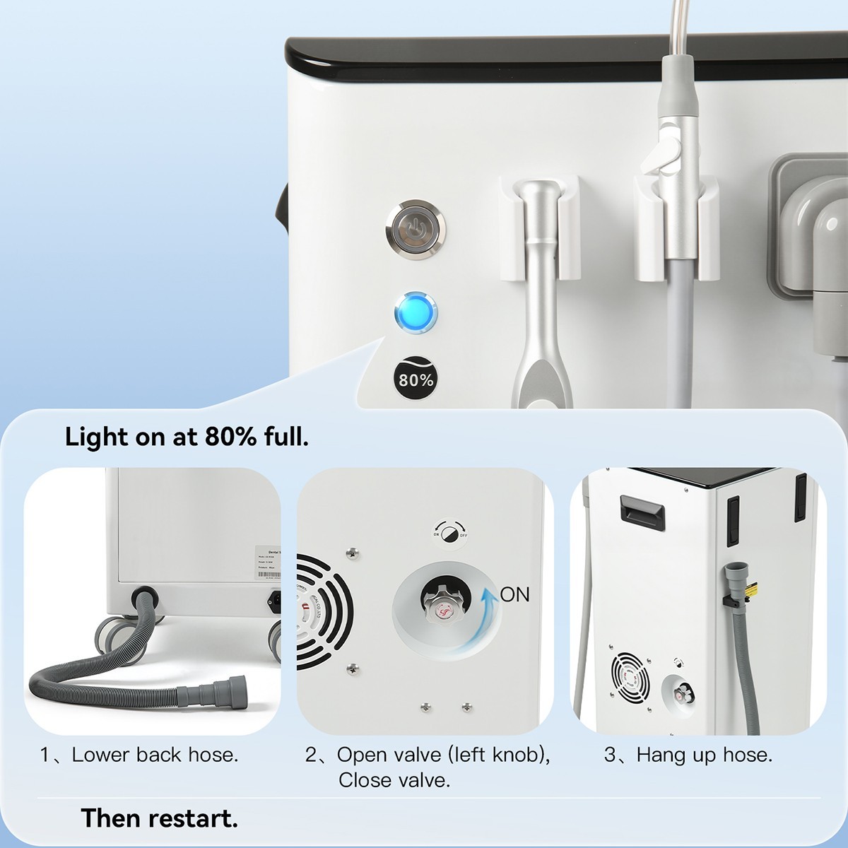Portable Dental Suction Unit Mobile Suction Vacuum Pump Updated Machine 400L/min