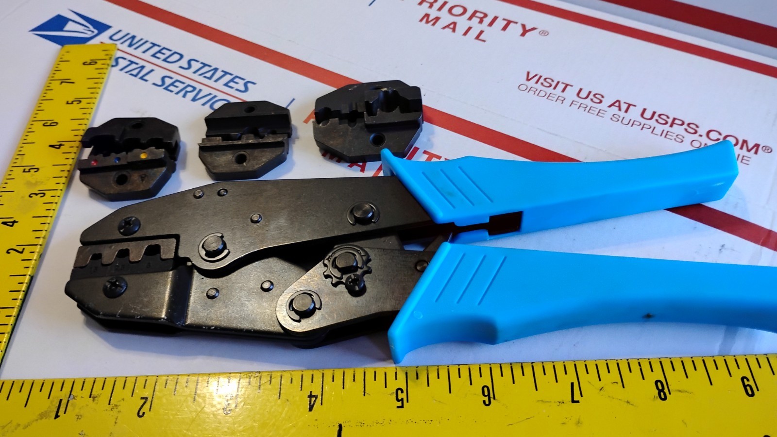 Ratcheting Hand Crimper with 4 DIES AIRCRAFT HOT ROD RACER ELECTRICAL