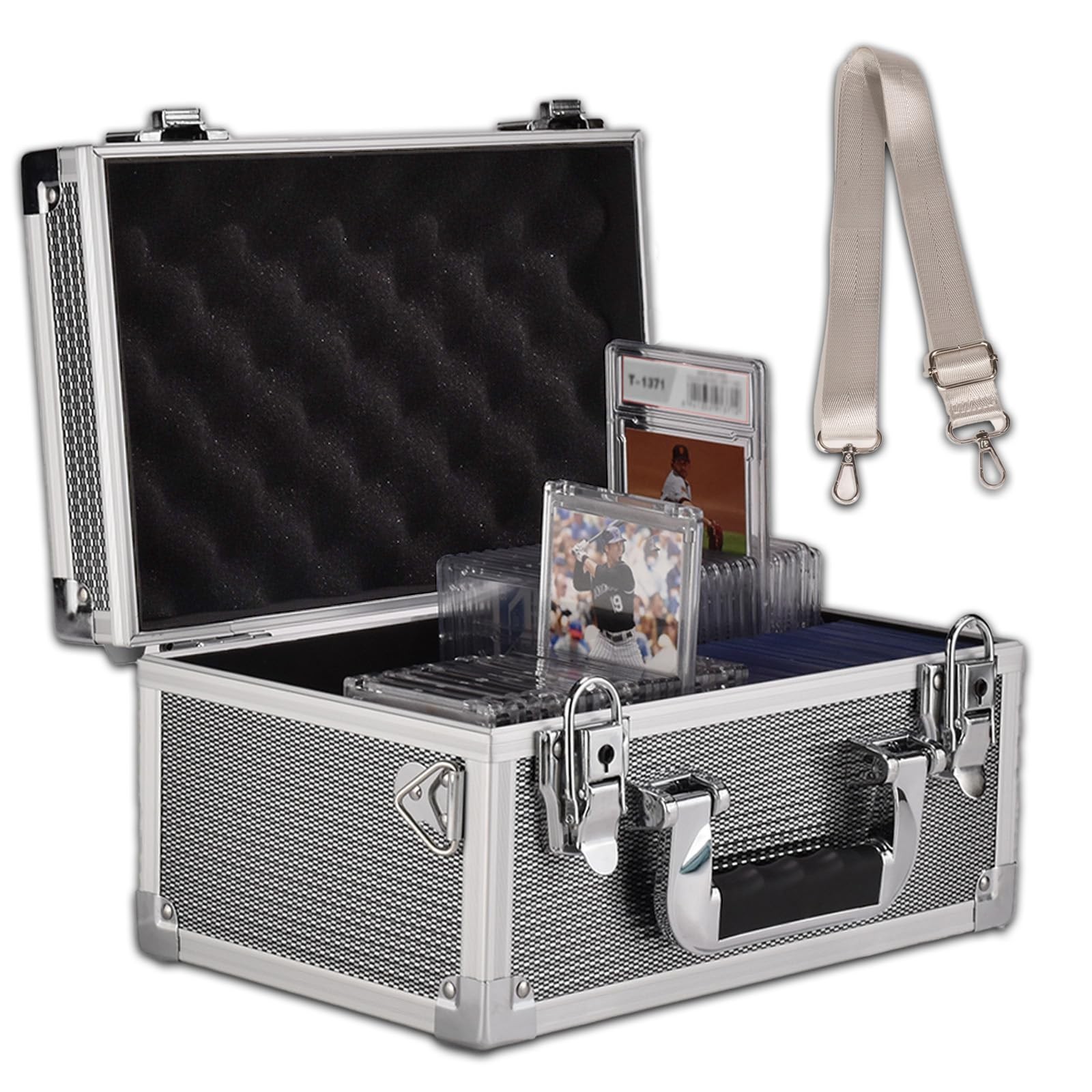 Lockable Portable Card Storage Box with Key Lock with Handle and Shoulder Str...