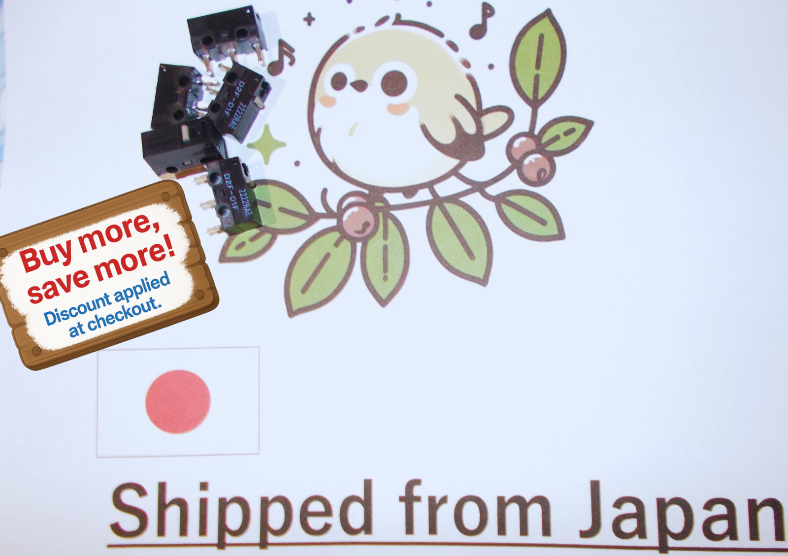 [5pcs] OMRON D2F-01F Micro Switch Made in Japan for Gaming Mouse Repair