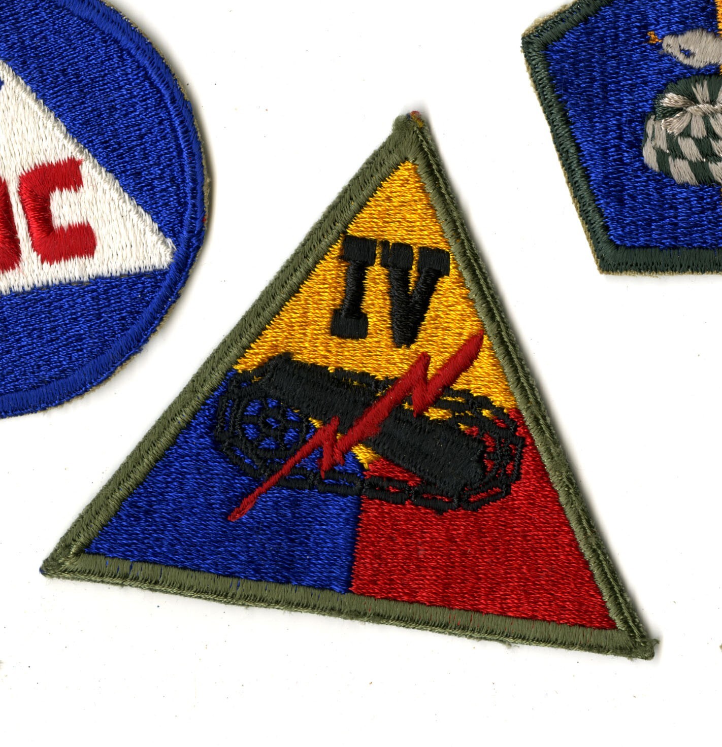 IV Armored Corps White Back Patch WWII Vintage California Tennessee