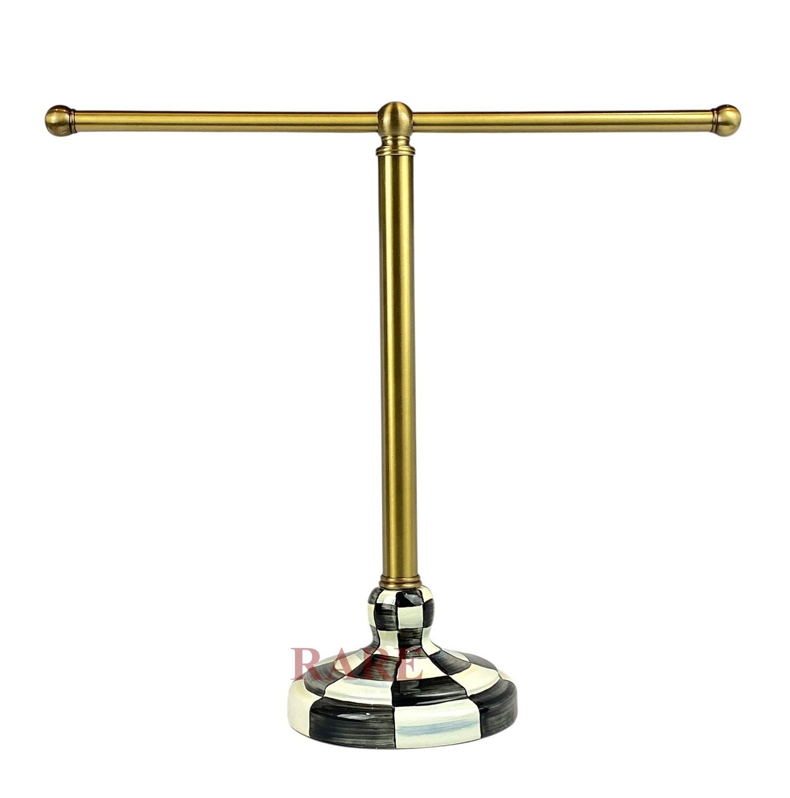 MACKENZIE CHILDS Courtly Check Guest Towel Holder New Original Box