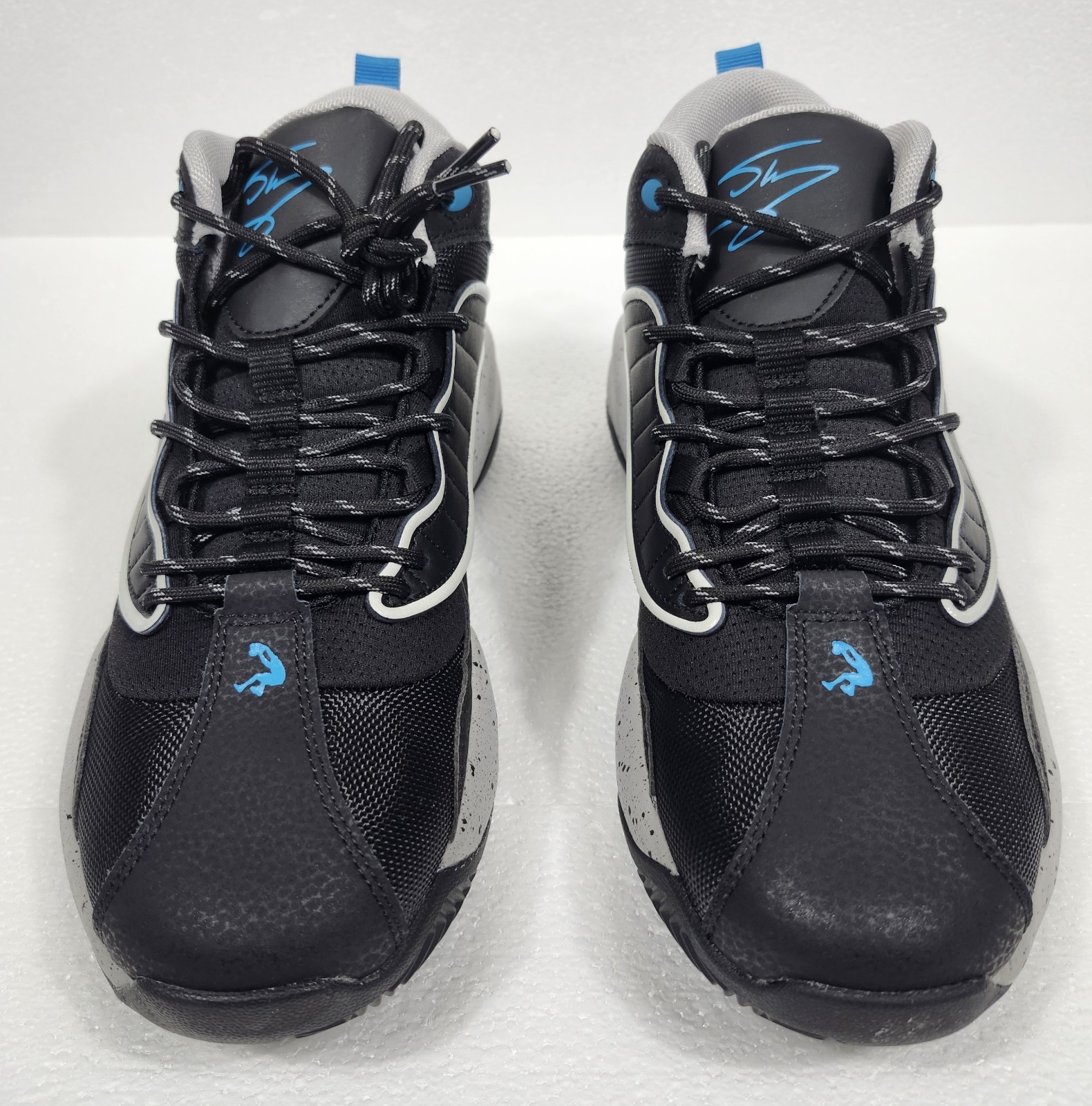 Men's Basketball Shoes Sneakers Size 8 Black Gray Blue Shaq Speed Demon Mid Top