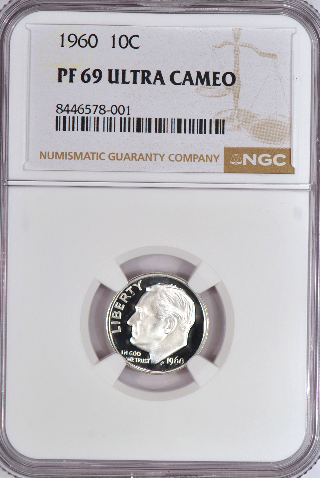 1960 Roosevelt Dime Proof NGC PF 69 ULTRA CAMEO PR 69 DCAM Frosty Silver Coin