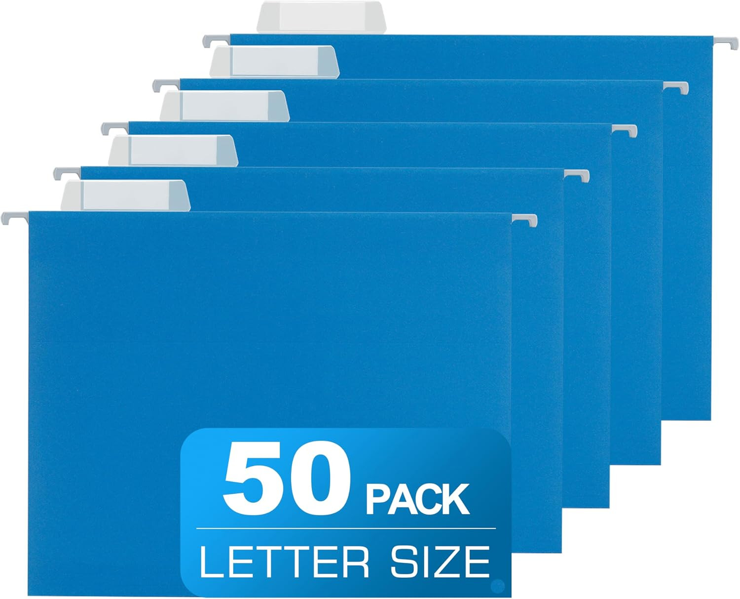 Blue Hanging File Folders,50 Packs Reinforced Hanging Folders,Designed for Bulky