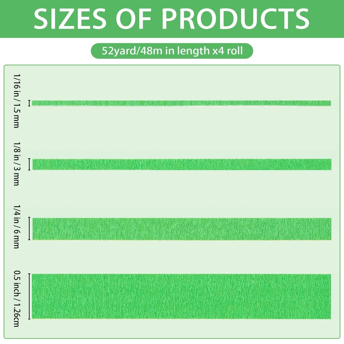 Fine Line Masking Tape DIY Automotive Masking Tape DIY Car Auto Paint 4 Roll...