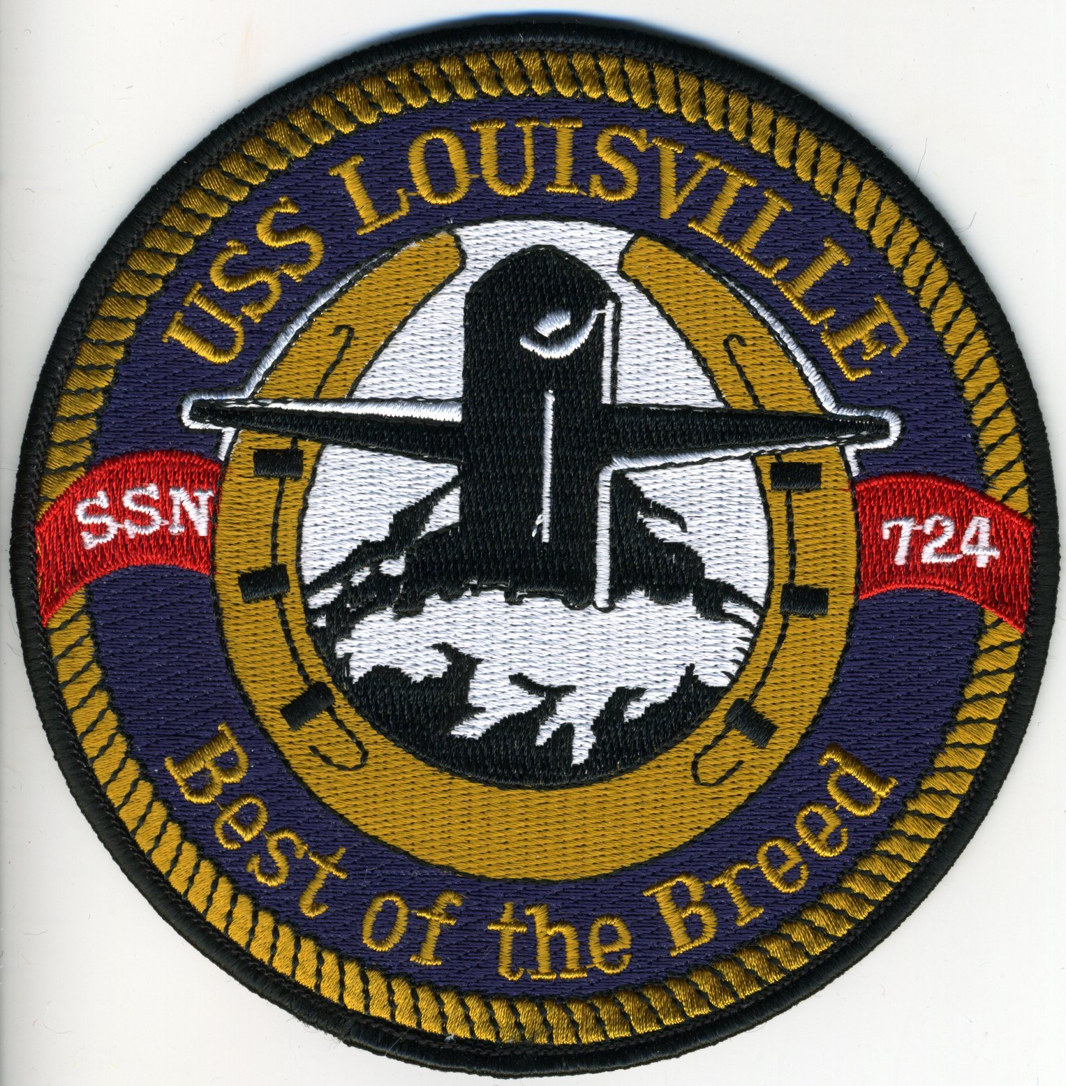 USS Louisville SSN 724 - Crest - Best of the Breed BC Patch Cat No C5529
