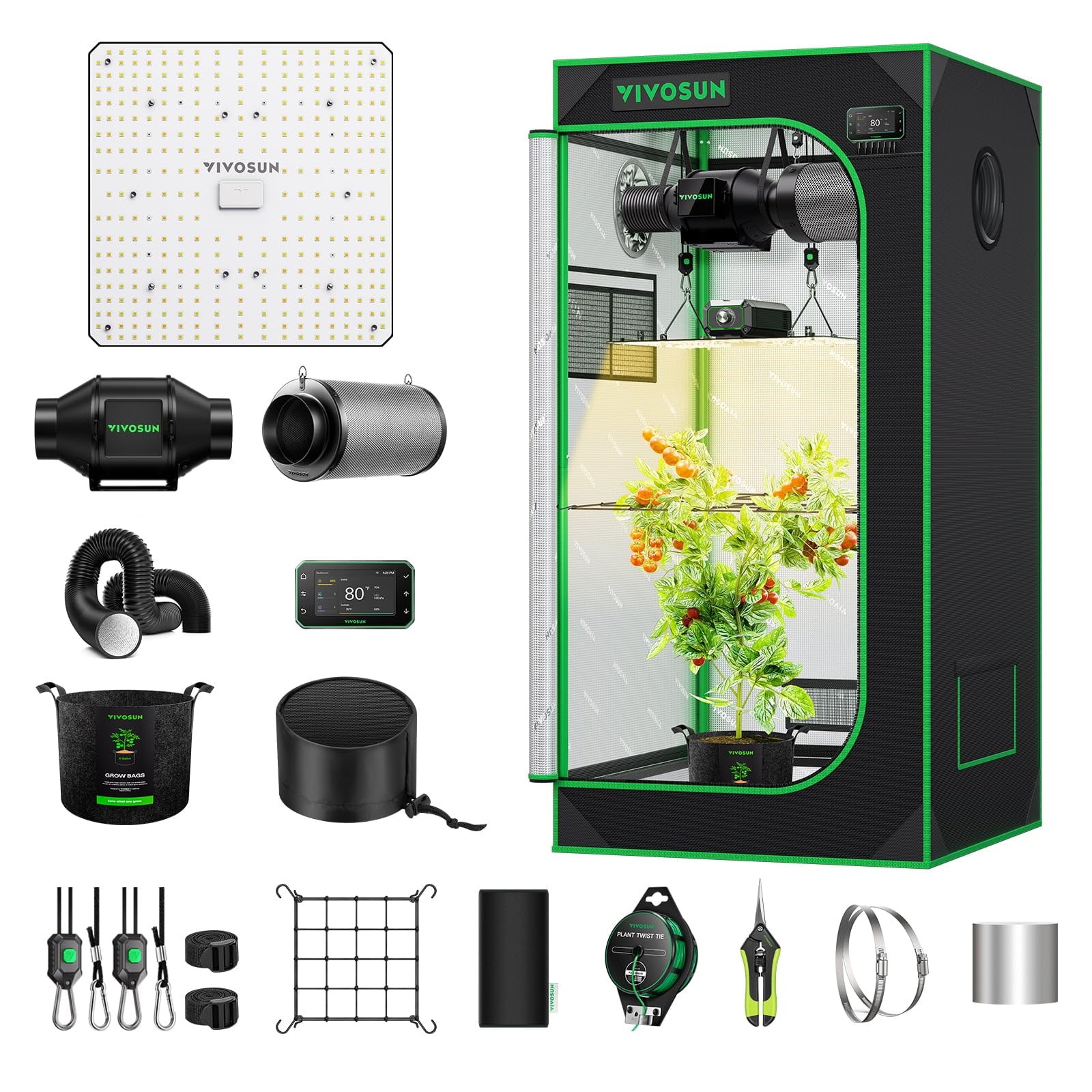 VIVOSUN GIY Smart Grow Tent System 2x2 WiFi Integrated Kit