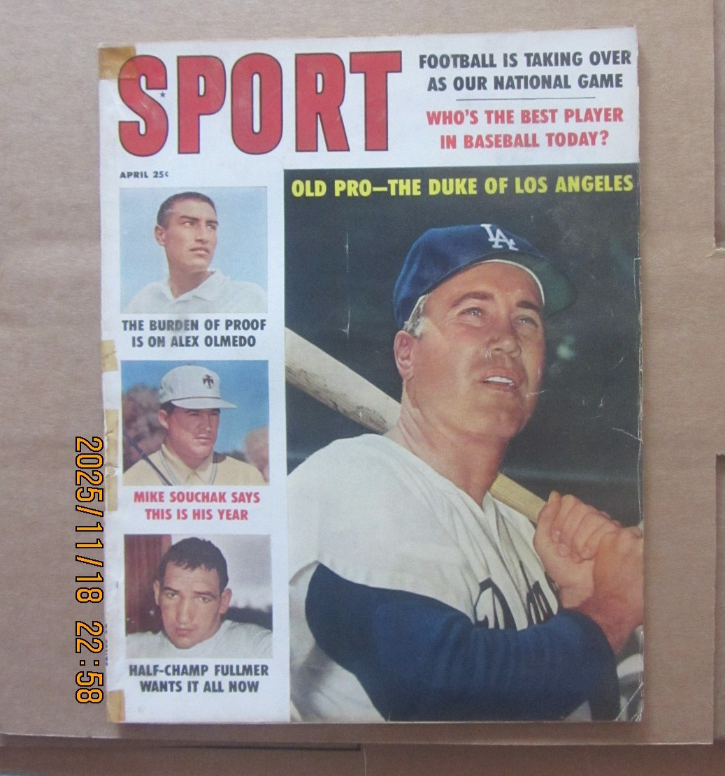 April 1960 Sport Magazine Duke Snider Dodgers No Label
