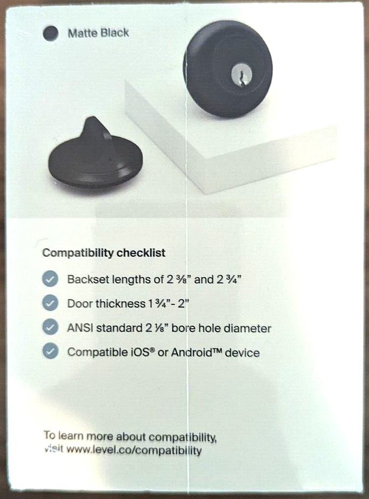 New Level Lock - Invisible Smart Lock Bluetooth (Matte Black)