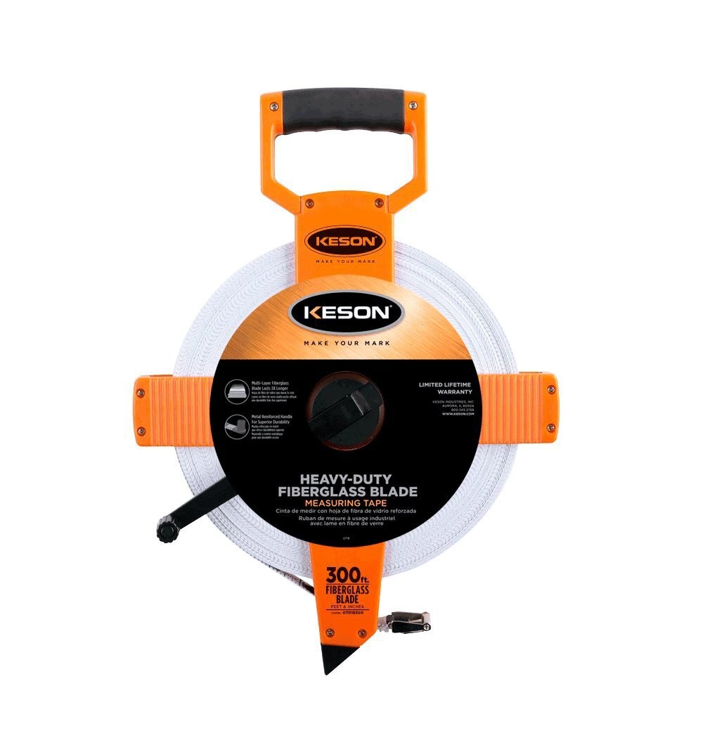 ‎Keson | ‎OTR18300 | Keson OTR18300 Open Reel Fiberglass Tape Measure Reel (Grad