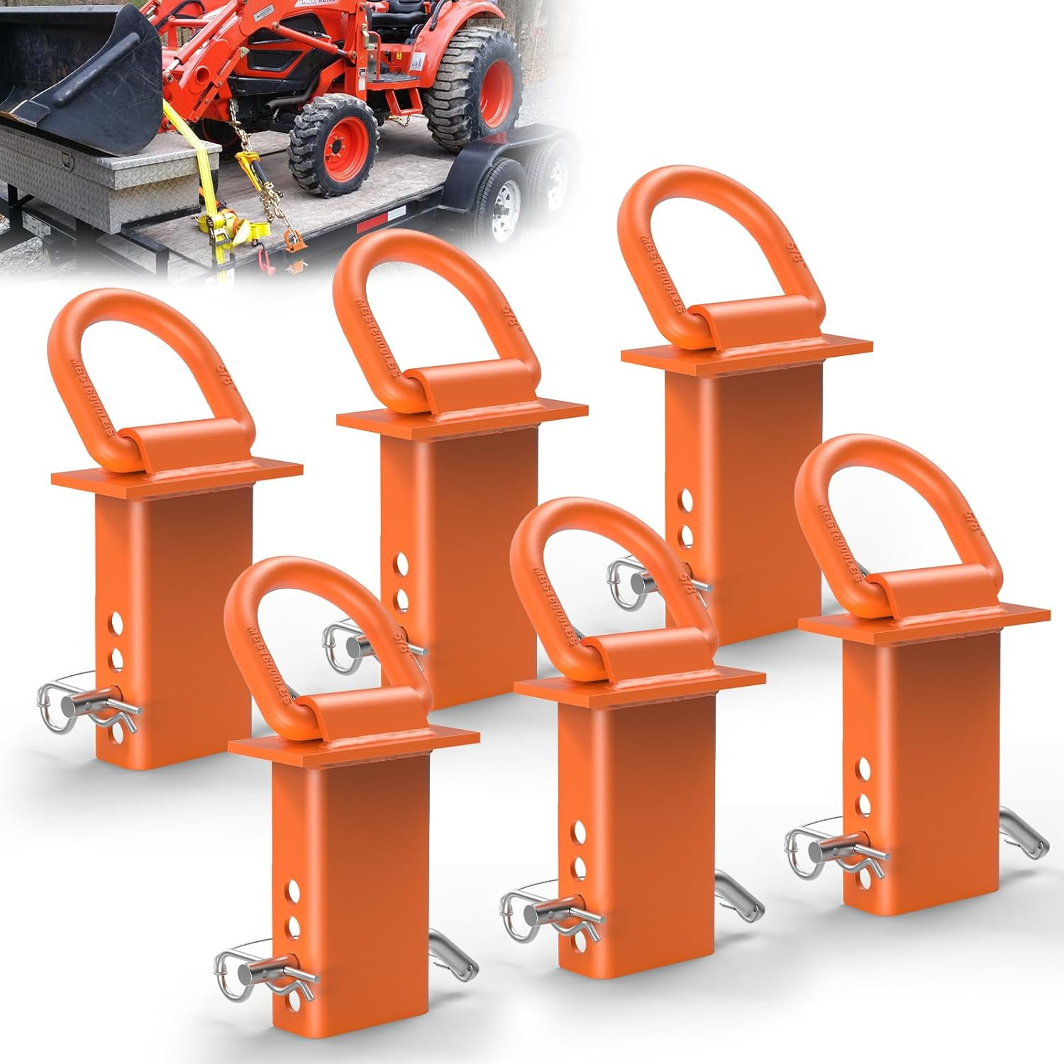 5/8” Stake Pocket Tie down D Rings | Heavy Duty Trailer Tie down Rings with Anti