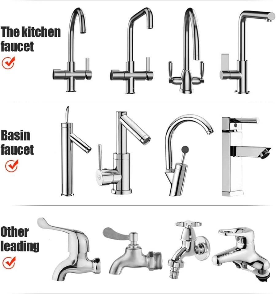 360° Faucet Extender Bendable Kitchen Sink Flexible Tap Spray Head Attachment 4p