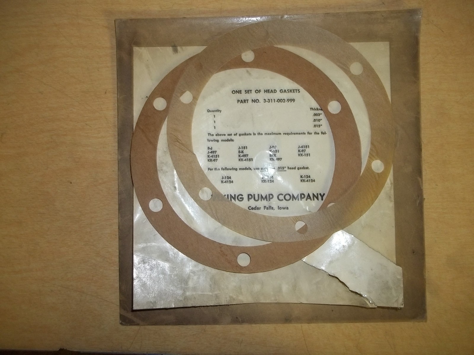 NEW Viking Pump 3-311-002-999 Head Gasket Set  *FREE SHIPPING*