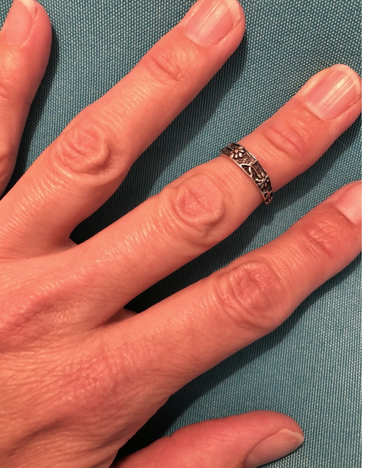 Toe Ring Sterling Silver Flower Adjustable Childrens Pinky Finger