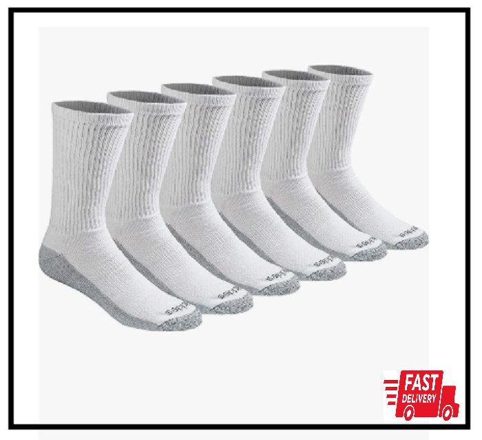 Dickies Men's Dri-tech Moisture Control Crew Socks 6 pack Shoe Size 12-15