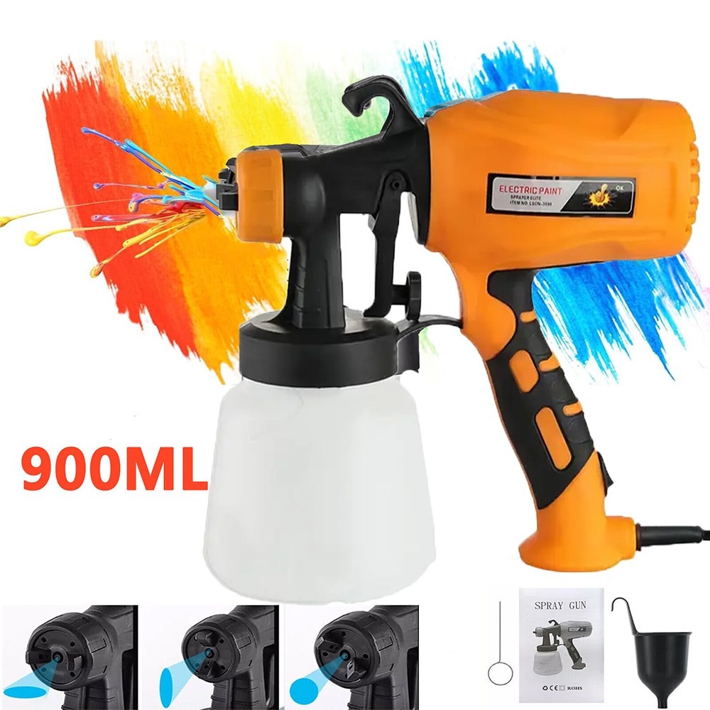 900ML Electric Spray Gun Airless HVLP Paint Sprayer Handheld DIY High Pressure