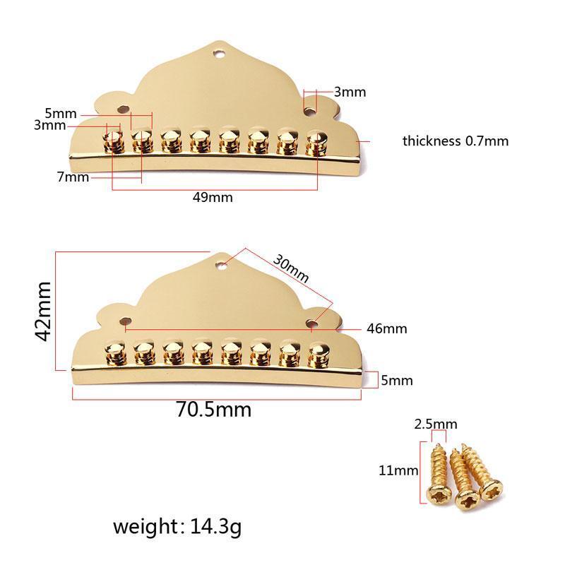 8 String Mandolin Tailpiece with Mounting Screws for
