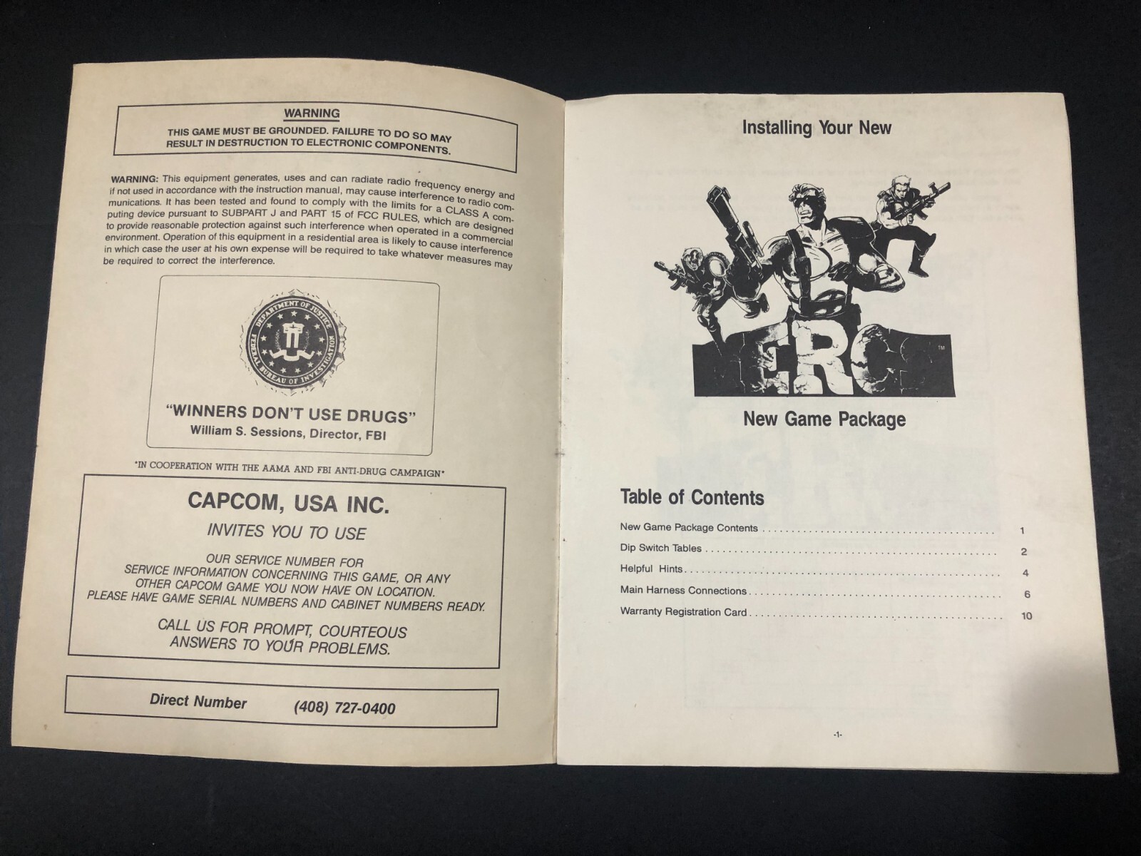 Mercs Arcade Instruction Manual....Capcom