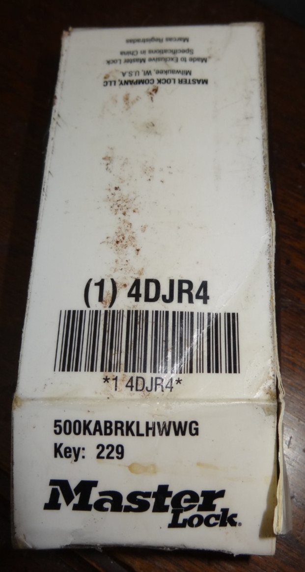 MASTER LOCK 500KABRKLH Padlock 4DJR4