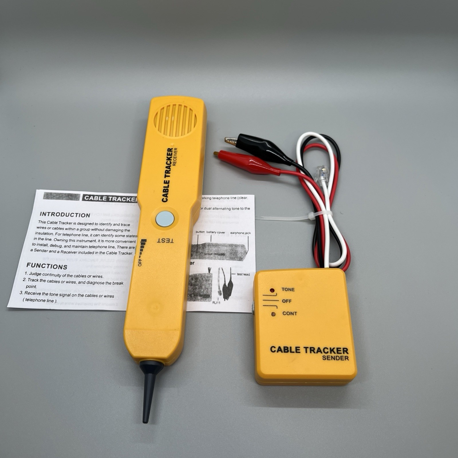 RJ11 Wire Tone Generator Probe Tracer Network Tracker Line Finder Cable Tester