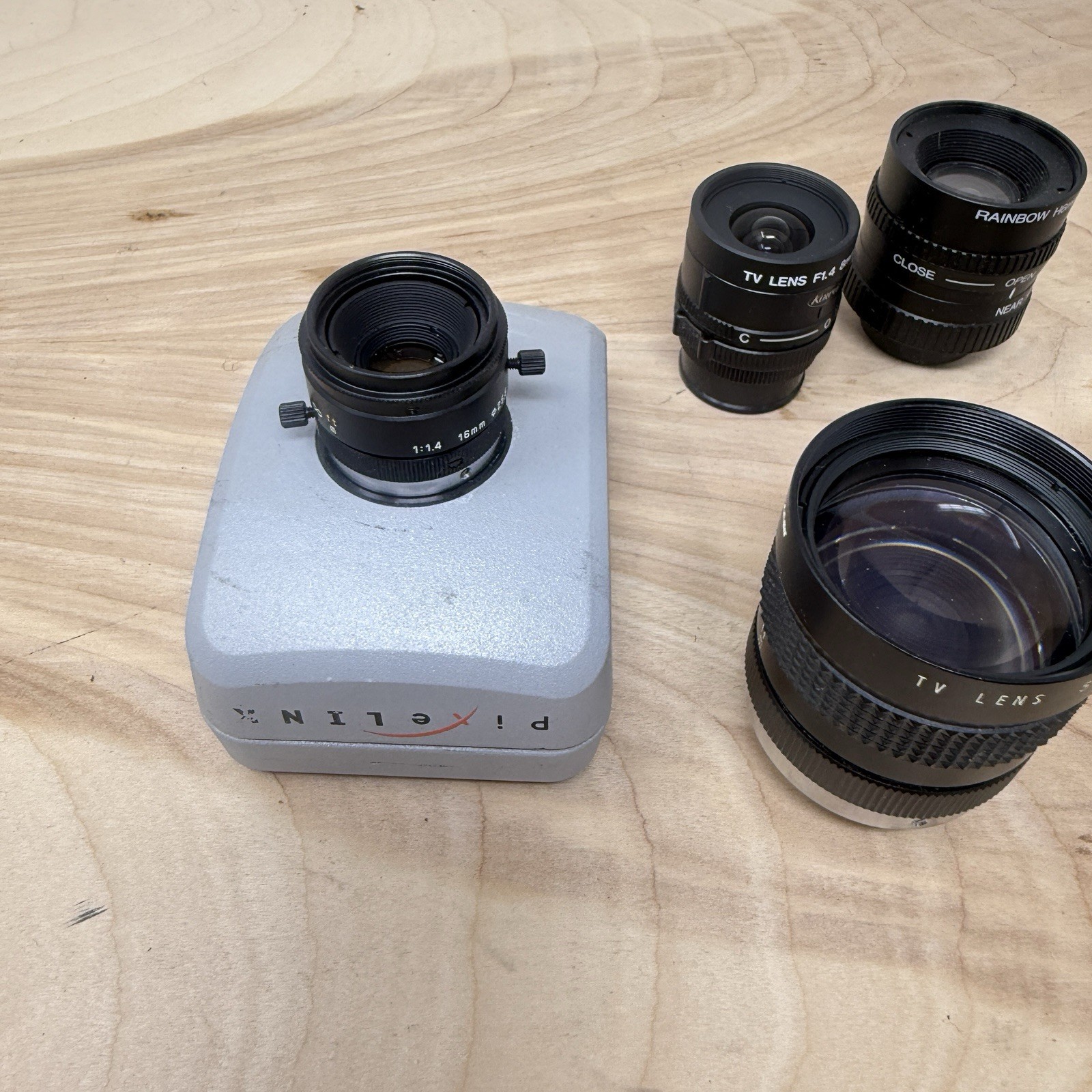 Pixelink PL-A641 Microscope Camera With 5 TV Lenses / Untested