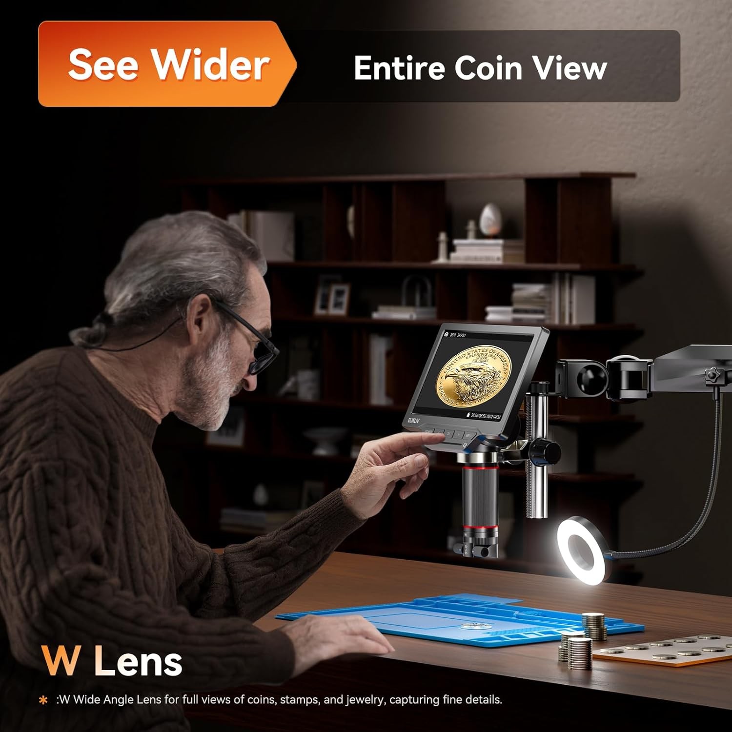 Elikliv EM3K-3D Max Microscope for PCB Soldering & Electronics Repair Flex Arm