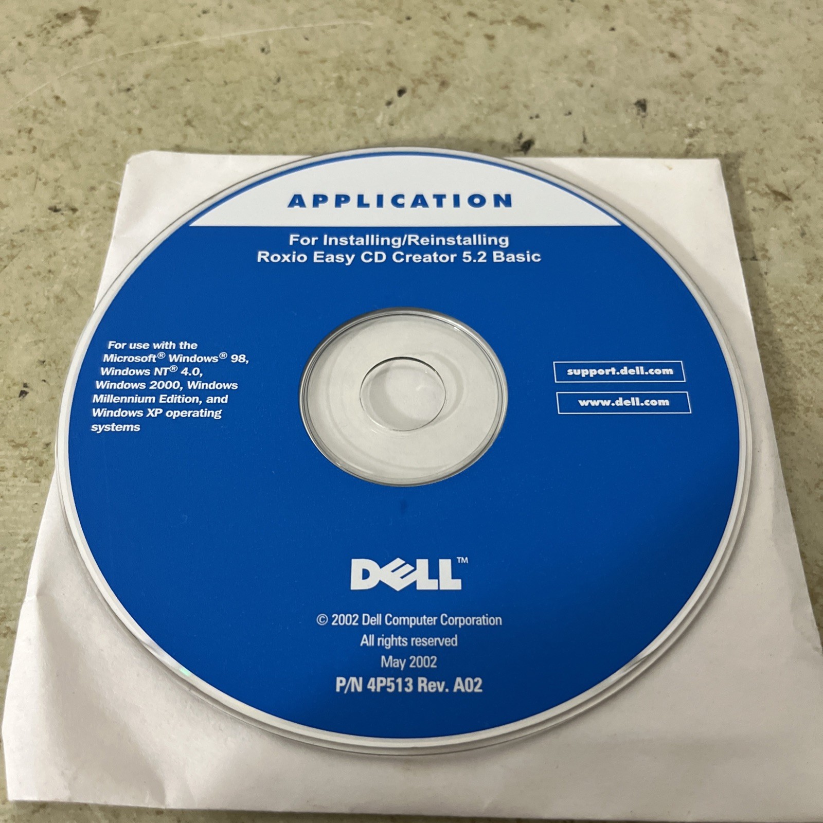 Dell Tools CD - Application - Installing/Reinstalling Roxio Easy CD Creator 5.2