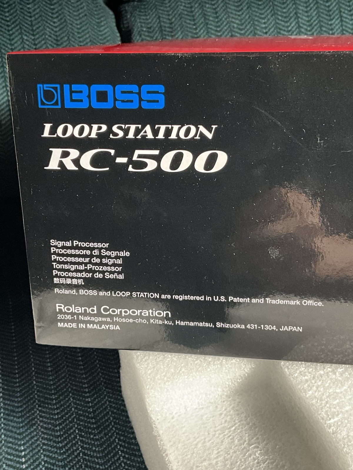 Boss RC-500 Loop Station BOX ONLY, Empty Product Box And Padding. Great Shape