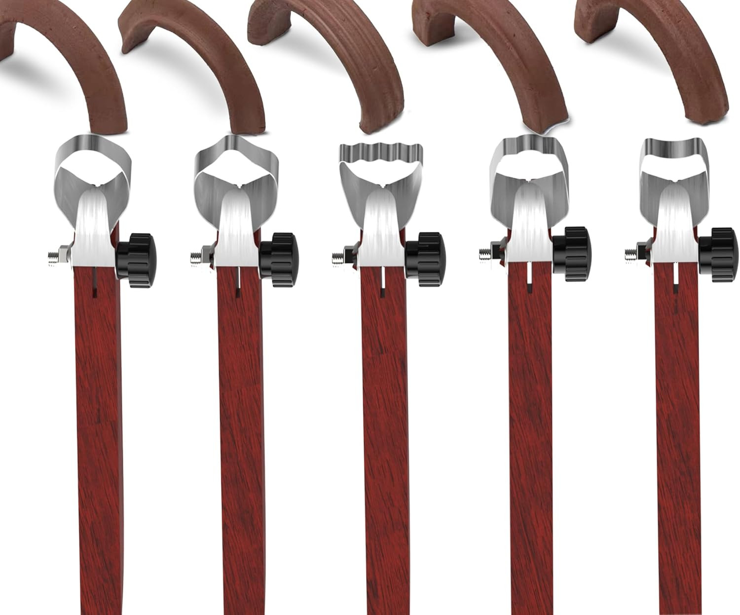 GEOCCI 5 Pcs Pottery Handle Making Tool Carving Tools Dark red