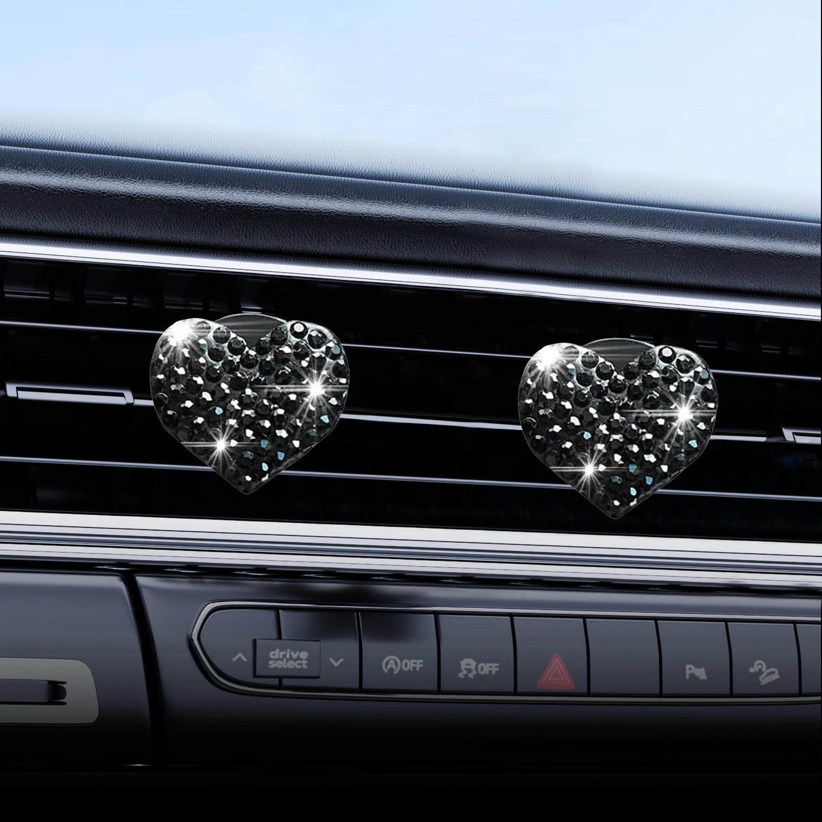 Honibaoto Car Bling Air Vent Clips, 2 Pcs 1 Count (Pack of 1), Black