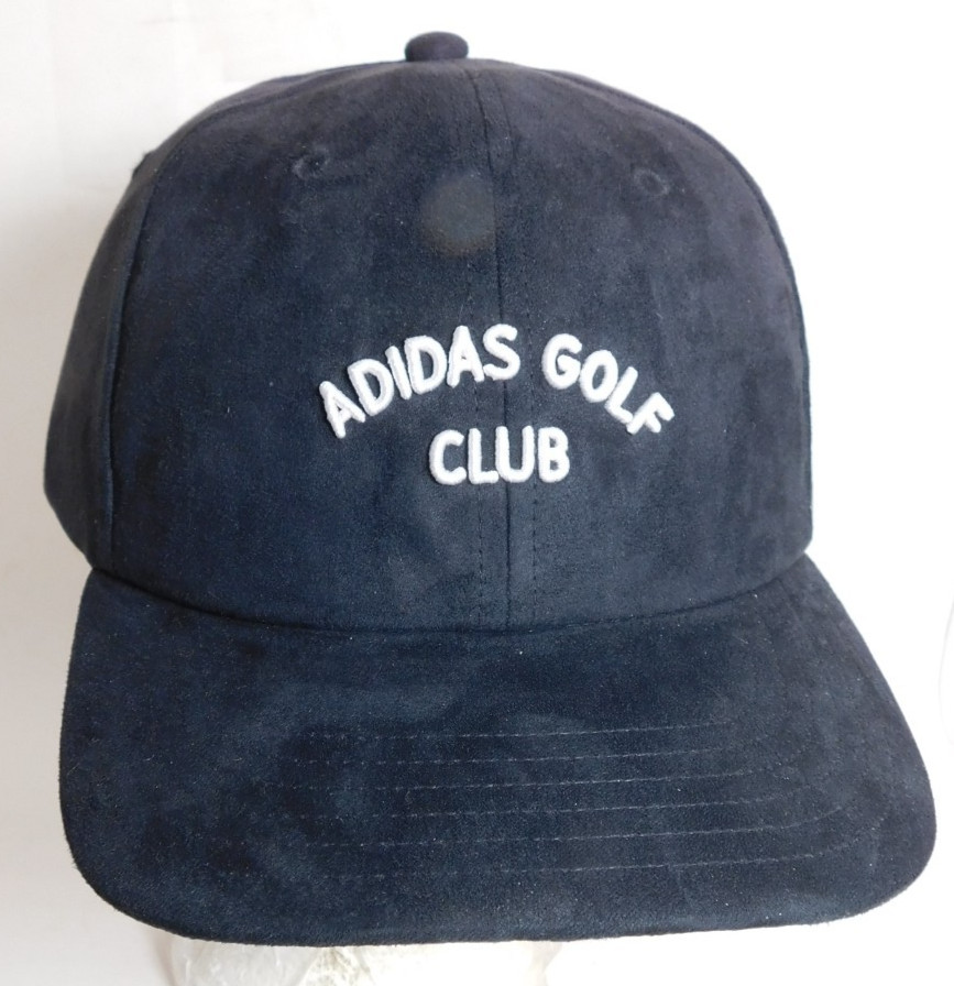 Adidas Golf Club Faux Suede Black Adult  Adjustable Strap Hat Cap Unisex