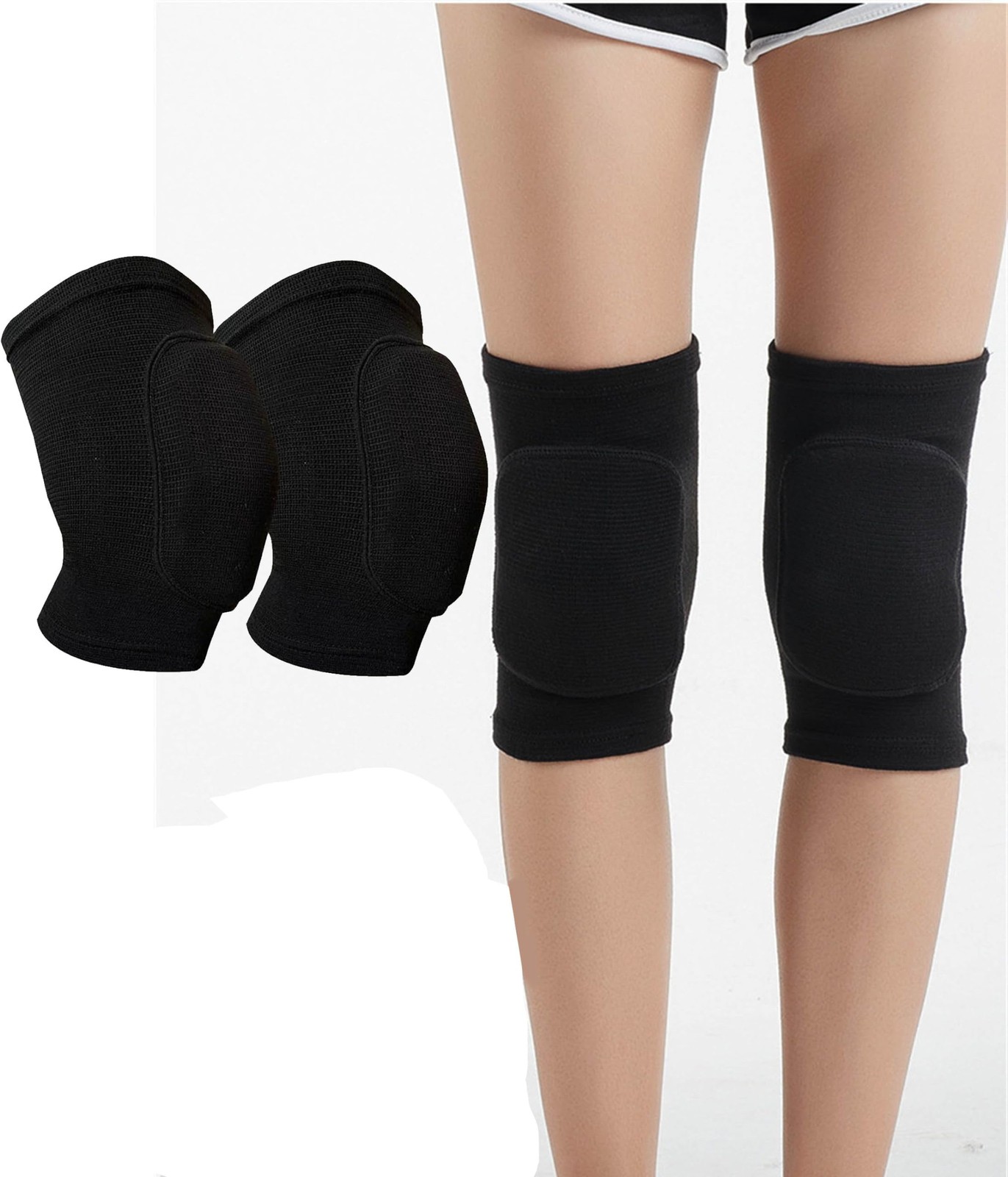 YYaaloa Knee Pads Sponge Brace Breathable Flexible Medium, Black 1Pair