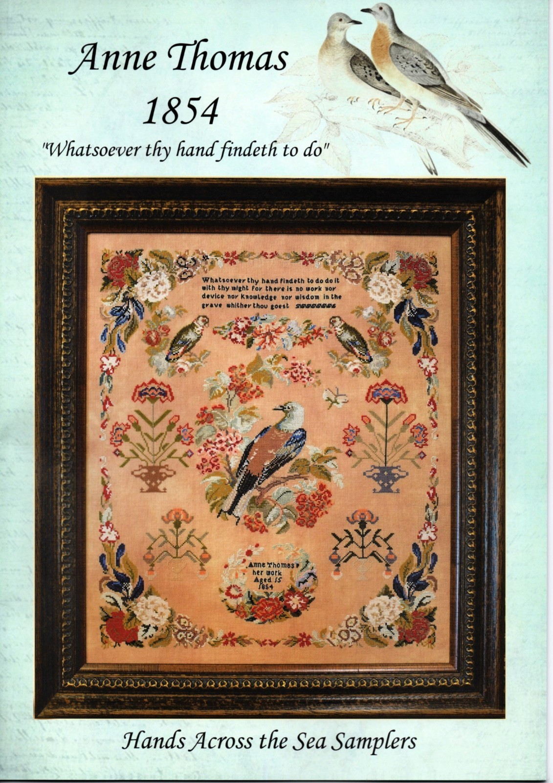 Anne Thomas 1854 Garden Sampler Cross Stitch Pattern Seasons Primitive