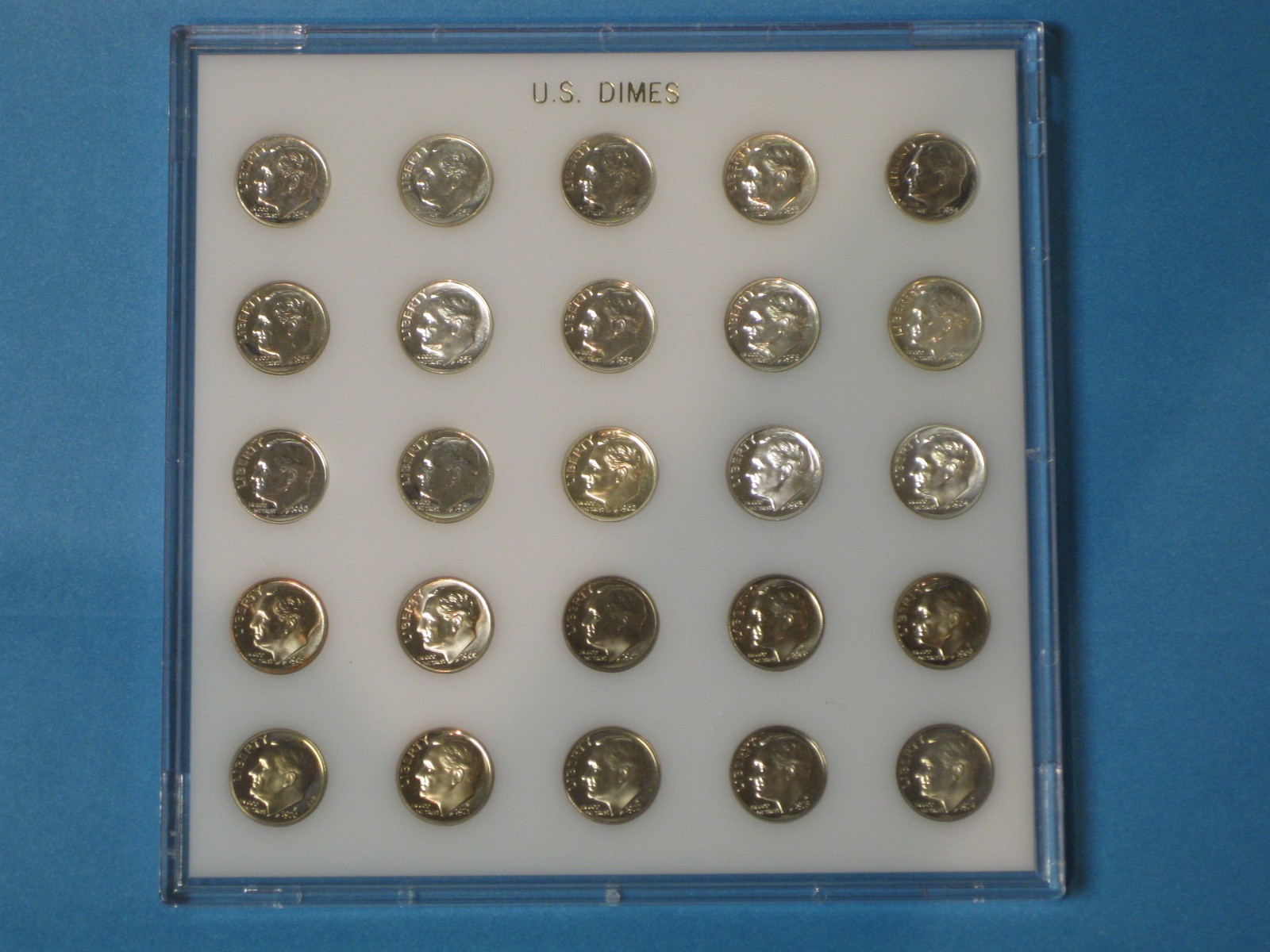 1950 thru 1964 Silver Gem Proof Roosevelt Dime Set in Capitol Holder #9361