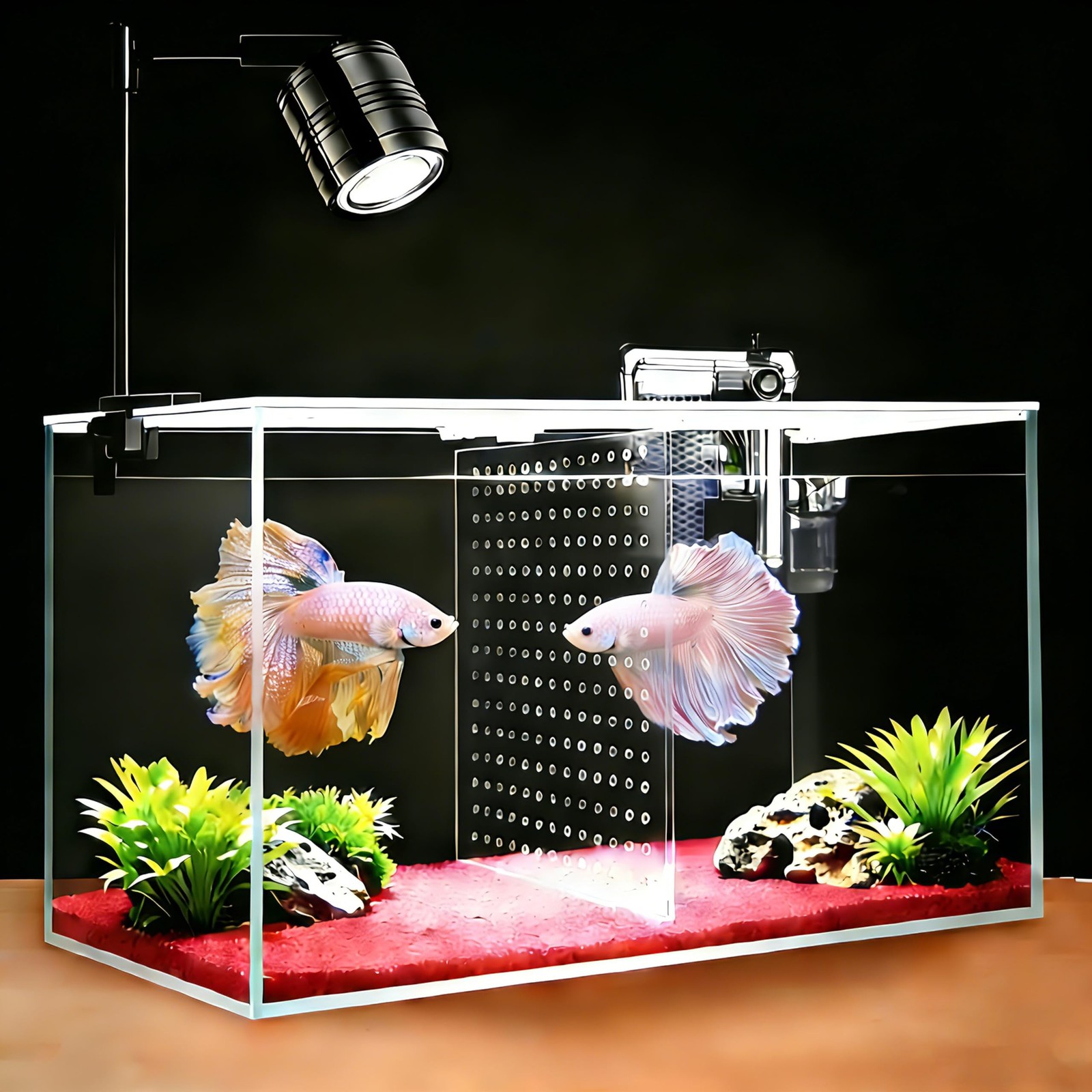Fish Tank, 3 Gallon Ultra-Clear Glass Fish Aquarium, with Separator Plate for...